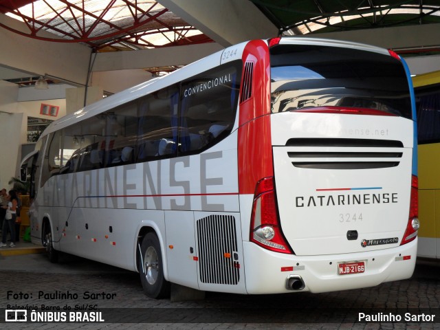 Auto Viação Catarinense 3244 na cidade de Joinville, Santa Catarina, Brasil, por Paulinho Sartor. ID da foto: 6633520.