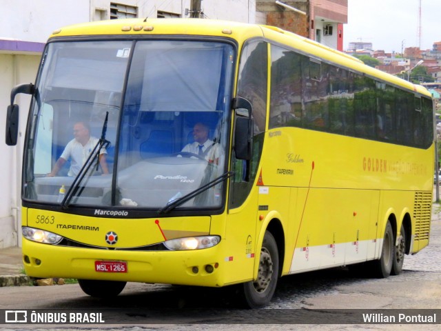 Viação Itapemirim 5863 na cidade de Caruaru, Pernambuco, Brasil, por Willian Pontual. ID da foto: 6635367.