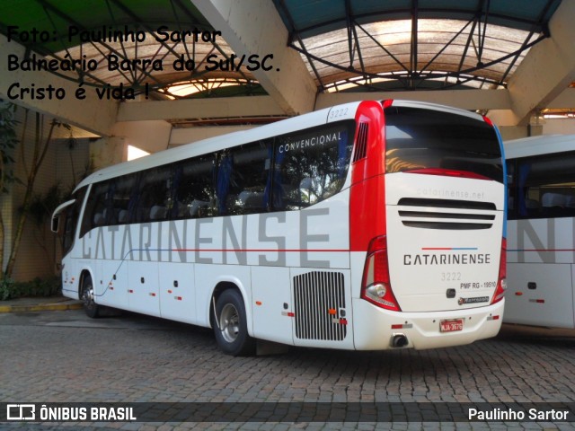 Auto Viação Catarinense 3222 na cidade de Joinville, Santa Catarina, Brasil, por Paulinho Sartor. ID da foto: 6633500.