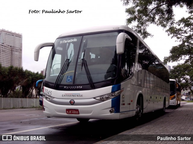 Auto Viação Catarinense 3345 na cidade de Curitiba, Paraná, Brasil, por Paulinho Sartor. ID da foto: 6636366.