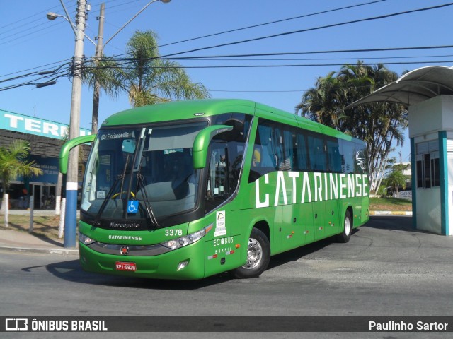 Auto Viação Catarinense 3378 na cidade de Balneário Camboriú, Santa Catarina, Brasil, por Paulinho Sartor. ID da foto: 6636378.