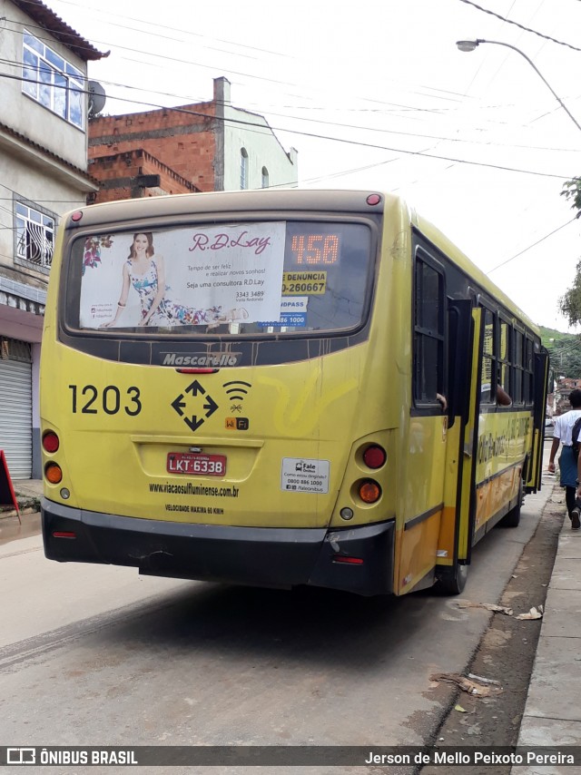 Viação Sul Fluminense 1203 na cidade de Volta Redonda, Rio de Janeiro, Brasil, por Jerson de Mello Peixoto Pereira. Número da foto: #6636149.
