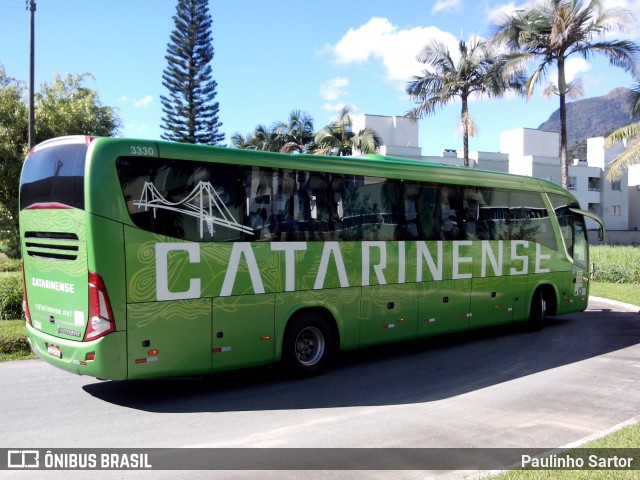 Auto Viação Catarinense 3330 na cidade de Jaraguá do Sul, Santa Catarina, Brasil, por Paulinho Sartor. ID da foto: 6636352.