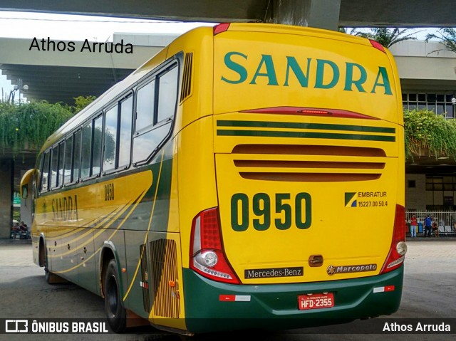 Viação Sandra 0950 na cidade de Belo Horizonte, Minas Gerais, Brasil, por Athos Arruda. ID da foto: 6696277.