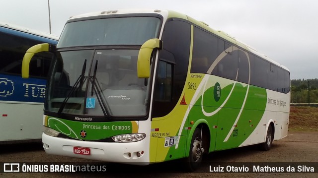 Expresso Princesa dos Campos 5892 na cidade de Telêmaco Borba, Paraná, Brasil, por Luiz Otavio Matheus da Silva. ID da foto: 6695497.