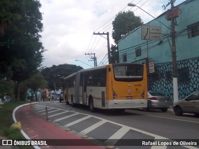 Viação Metrópole Paulista - Zona Leste 3 1456 na cidade de São Paulo, São Paulo, Brasil, por Rafael Lopes de Oliveira. Número da foto: #6695747.