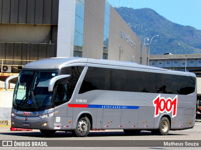 Auto Viação 1001 RJ 108.153 na cidade de Rio de Janeiro, Rio de Janeiro, Brasil, por Matheus Souza. ID da foto: 6695698.