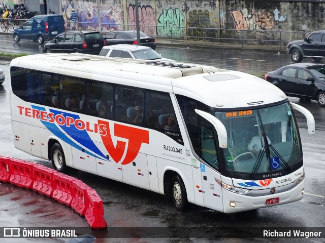 Viação Teresópolis RJ 203.045 na cidade de Rio de Janeiro, Rio de Janeiro, Brasil, por Richard Wagner. Número da foto: #6720825.