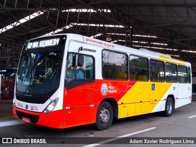 Viação Piracicabana Praia Grande 3804 na cidade de Praia Grande, São Paulo, Brasil, por Adam Xavier Rodrigues Lima. Número da foto: #6724547.