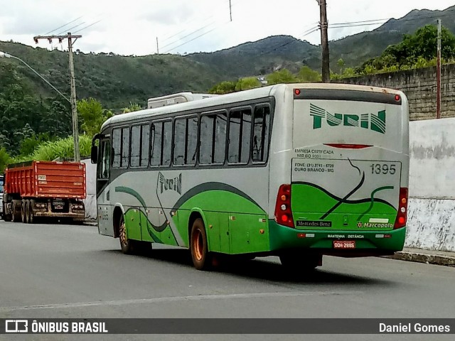 Turin Transportes 1395 na cidade de Ouro Preto, Minas Gerais, Brasil, por Daniel Gomes. ID da foto: 6723629.