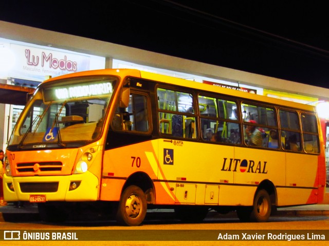 Viação Litoral Sul 70 na cidade de Itanhaém, São Paulo, Brasil, por Adam Xavier Rodrigues Lima. ID da foto: 6724255.