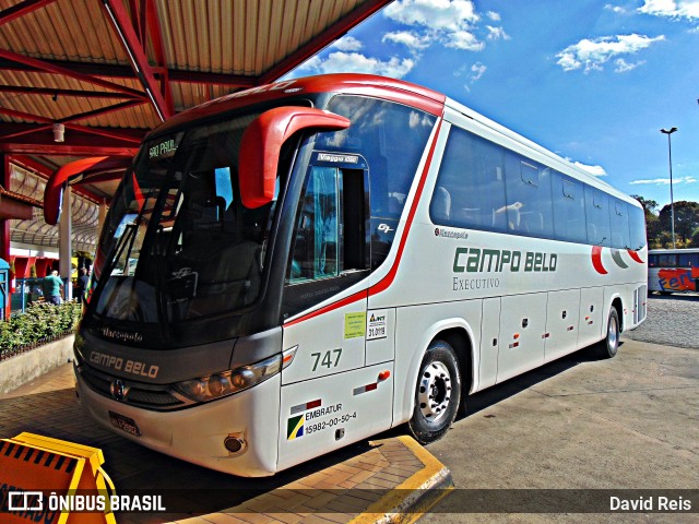 Viação Campo Belo - VCB Transportes 747 na cidade de Ribeirão Vermelho, Minas Gerais, Brasil, por David Reis. ID da foto: 6726851.