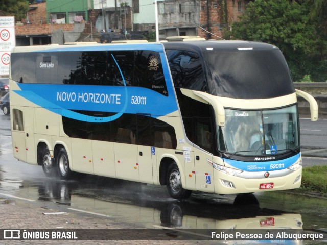Viação Novo Horizonte 520111 na cidade de Salvador, Bahia, Brasil, por Felipe Pessoa de Albuquerque. Número da foto: #6725423.