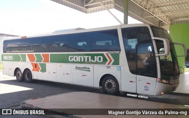 Empresa Gontijo de Transportes 11635 na cidade de Várzea da Palma, Minas Gerais, Brasil, por Wagner Gontijo Várzea da Palma-mg. Número da foto: #6728826.