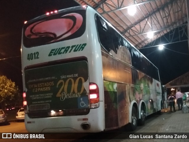 Eucatur - Empresa União Cascavel de Transportes e Turismo 4012 na cidade de Ouro Preto do Oeste, Rondônia, Brasil, por Gian Lucas  Santana Zardo. ID da foto: 6728302.