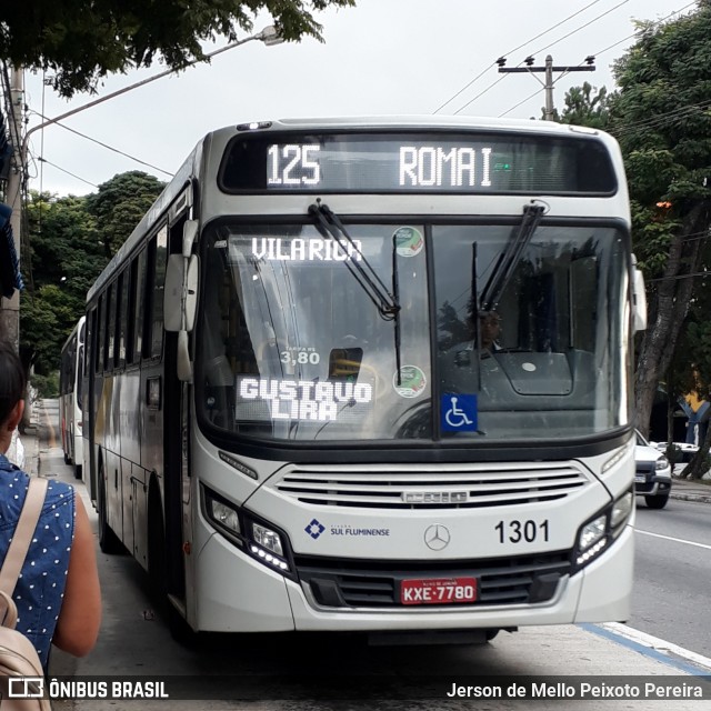 Viação Sul Fluminense 1301 na cidade de Volta Redonda, Rio de Janeiro, Brasil, por Jerson de Mello Peixoto Pereira. ID da foto: 6730466.