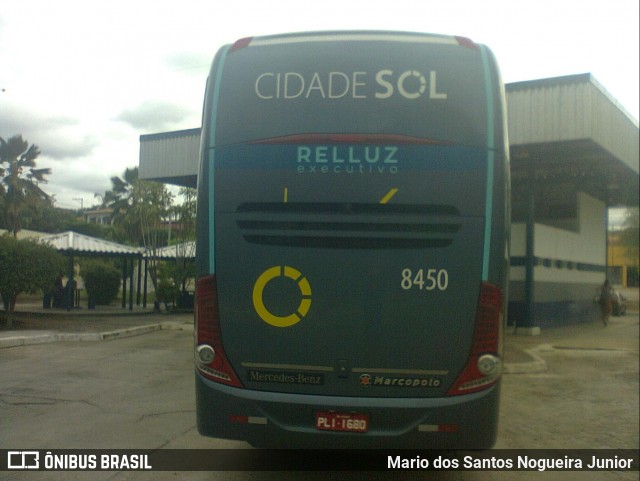 Viação Cidade Sol 8450 na cidade de Piritiba, Bahia, Brasil, por Mario dos Santos Nogueira Junior. ID da foto: 6734029.