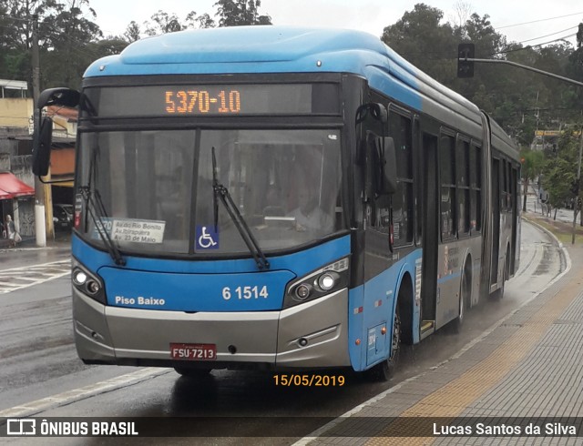 Viação Cidade Dutra 6 1514 na cidade de São Paulo, São Paulo, Brasil, por Lucas Santos da Silva. ID da foto: 6735433.