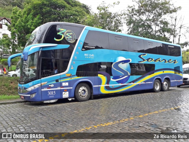 Soares Turismo e Fretamento 3015 na cidade de Petrópolis, Rio de Janeiro, Brasil, por Zé Ricardo Reis. ID da foto: 6736321.