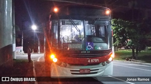 Express Transportes Urbanos Ltda 4 8701 na cidade de São Paulo, São Paulo, Brasil, por Jonas Ramos. ID da foto: 6737197.