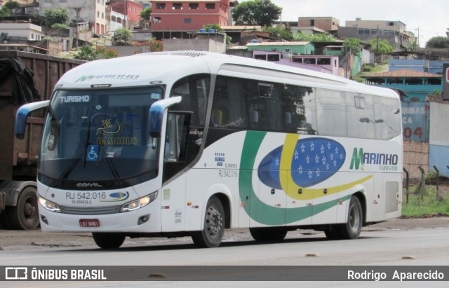 Marinho Transporte e Turismo RJ 542.016 na cidade de Conselheiro Lafaiete, Minas Gerais, Brasil, por Rodrigo  Aparecido. ID da foto: 6741874.