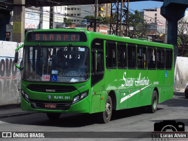 Transportes Santo Antônio RJ 161.201 na cidade de Duque de Caxias, Rio de Janeiro, Brasil, por Lucas Alvim. ID da foto: 6699450.