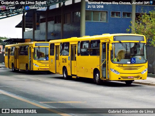 Auto Ônibus Três Irmãos 3218 na cidade de Jundiaí, São Paulo, Brasil, por Gabriel Giacomin de Lima. Número da foto: #6698592.
