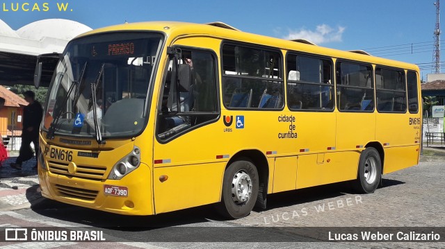 Transporte Coletivo Glória BN616 na cidade de Curitiba, Paraná, Brasil, por Lucas Weber Calizario. Número da foto: #6698136.