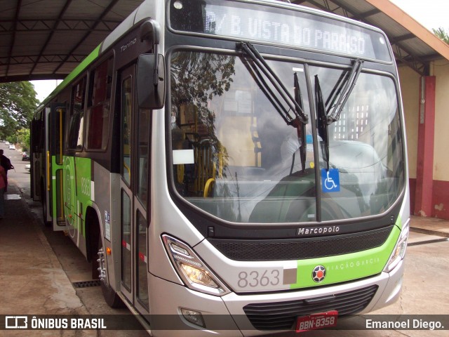 Viação Garcia 8363 na cidade de Bela Vista do Paraíso, Paraná, Brasil, por Emanoel Diego.. ID da foto: 6699714.