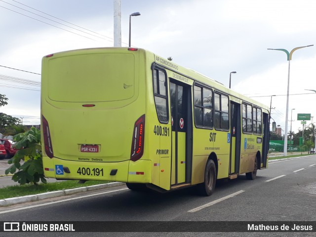 Viação Primor 400.191 na cidade de São Luís, Maranhão, Brasil, por Matheus de Jesus. ID da foto: 6748117.