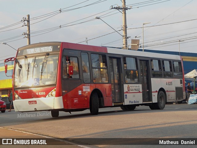 Express Transportes Urbanos Ltda 4 8205 na cidade de São Paulo, São Paulo, Brasil, por Matheus  Daniel. ID da foto: 6748561.