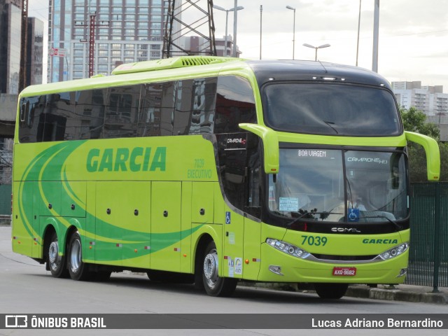 Viação Garcia 7039 na cidade de São Paulo, São Paulo, Brasil, por Lucas Adriano Bernardino. ID da foto: 6751348.