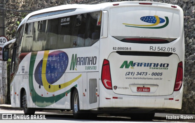Marinho Transporte e Turismo RJ 542.016 na cidade de Santos Dumont, Minas Gerais, Brasil, por Isaias Ralen. Número da foto: #6752541.