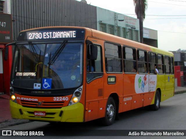 Transvia Transporte Coletivo 32240 na cidade de Contagem, Minas Gerais, Brasil, por Adão Raimundo Marcelino. ID da foto: 6754657.