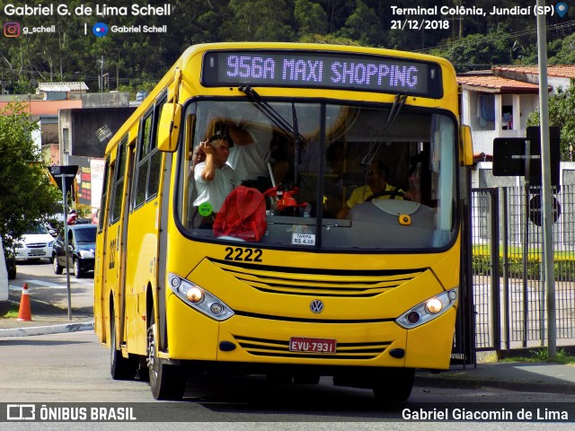 Viação Jundiaiense 2222 na cidade de Jundiaí, São Paulo, Brasil, por Gabriel Giacomin de Lima. ID da foto: 6754795.