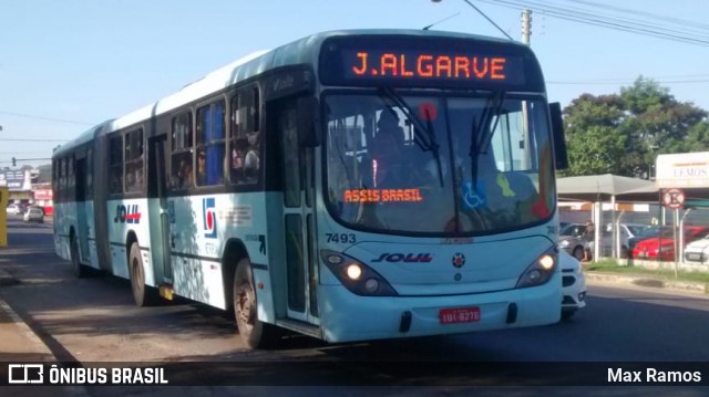 SOUL - Sociedade de Ônibus União Ltda. 7493 na cidade de Alvorada, Rio Grande do Sul, Brasil, por Max Ramos. Número da foto: #6753215.
