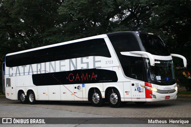 Auto Viação Catarinense 3703 na cidade de São Paulo, São Paulo, Brasil, por Matheus Henrique. Número da foto: #6754829.