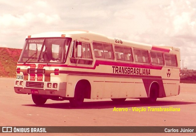 Transbrasiliana Transportes e Turismo 2315 na cidade de Goiânia, Goiás, Brasil, por Carlos Júnior. ID da foto: 6754485.