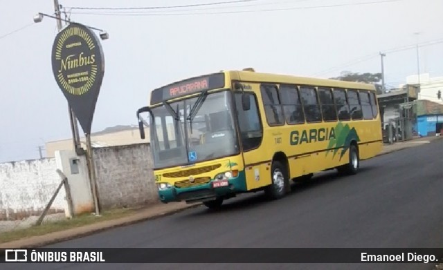 Viação Garcia 7487 na cidade de Apucarana, Paraná, Brasil, por Emanoel Diego.. ID da foto: 6755350.