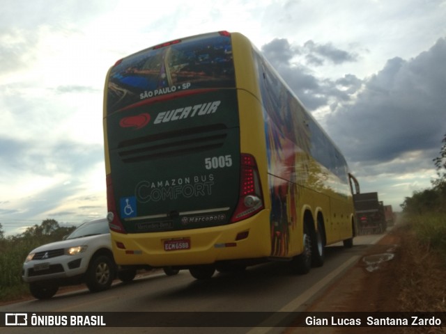 Eucatur - Empresa União Cascavel de Transportes e Turismo 5005 na cidade de Ji-Paraná, Rondônia, Brasil, por Gian Lucas  Santana Zardo. Número da foto: #6755603.