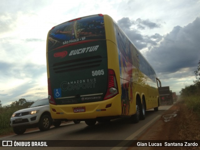 Eucatur - Empresa União Cascavel de Transportes e Turismo 5005 na cidade de Ji-Paraná, Rondônia, Brasil, por Gian Lucas  Santana Zardo. ID da foto: 6755603.