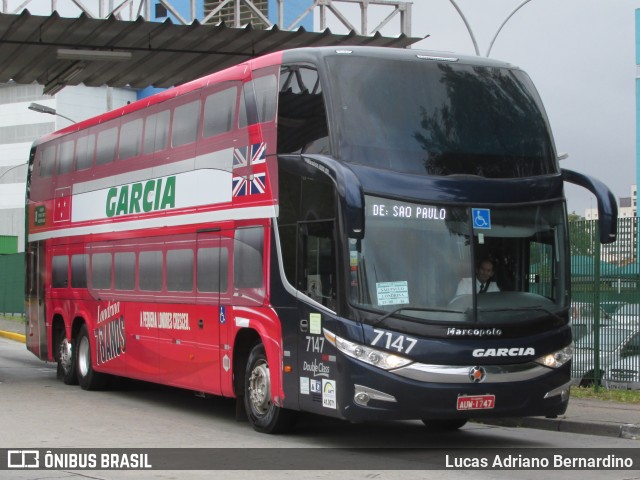 Viação Garcia 7147 na cidade de São Paulo, São Paulo, Brasil, por Lucas Adriano Bernardino. Número da foto: #6756954.