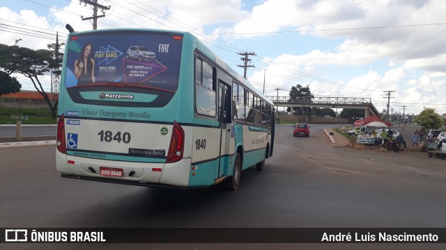 UTB - União Transporte Brasília 1840 na cidade de Taguatinga, Distrito Federal, Brasil, por André Luis Nascimento . Número da foto: #6755781.