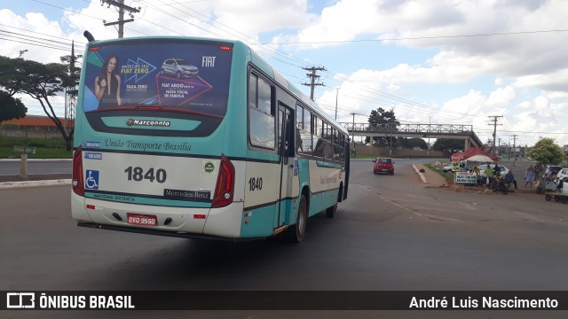 UTB - União Transporte Brasília 1840 na cidade de Taguatinga, Distrito Federal, Brasil, por André Luis Nascimento . ID da foto: 6755781.