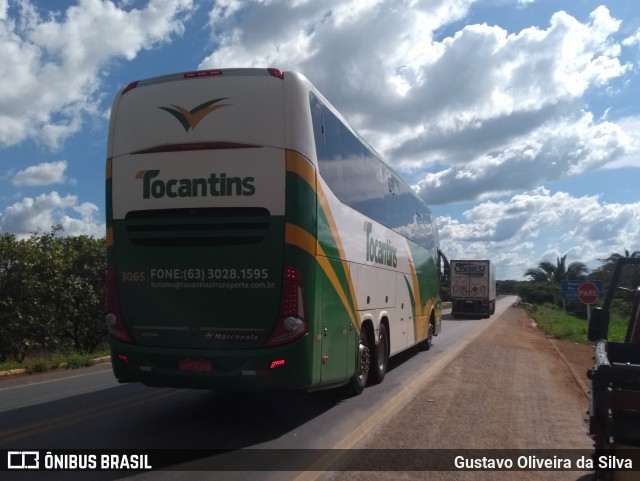 Tocantins Transportes e Turismo 3065 na cidade de Rio dos Bois, Tocantins, Brasil, por Gustavo Oliveira da Silva. ID da foto: 6755898.