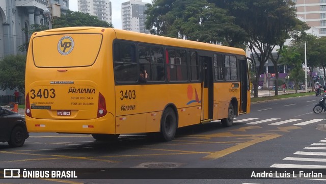 Viação Praiana 3403 na cidade de Itajaí, Santa Catarina, Brasil, por André Luis L Furlan. Número da foto: #6755807.