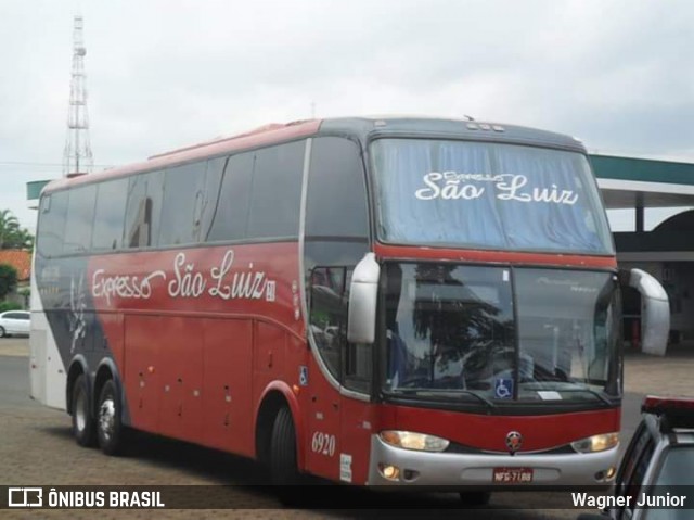 Expresso São Luiz 6920 na cidade de Alto Araguaia, Mato Grosso, Brasil, por Wagner Junior. Número da foto: #6758685.