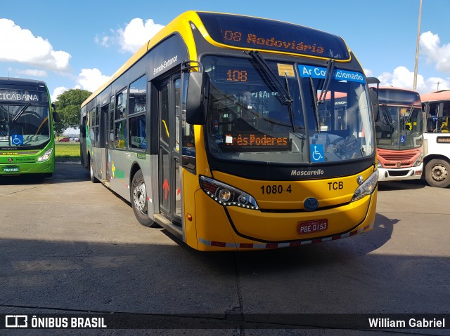 TCB - Sociedade de Transportes Coletivos de Brasília 1080-4 na cidade de Brasília, Distrito Federal, Brasil, por William Gabriel. ID da foto: 6758065.