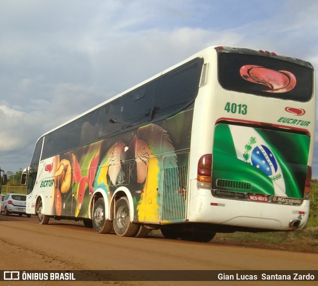 Eucatur - Empresa União Cascavel de Transportes e Turismo 4013 na cidade de Ji-Paraná, Rondônia, Brasil, por Gian Lucas  Santana Zardo. Número da foto: #6758216.