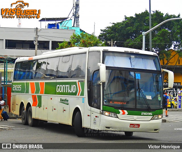 Empresa Gontijo de Transportes 21035 na cidade de Rio de Janeiro, Rio de Janeiro, Brasil, por Victor Henrique. ID da foto: 6762260.